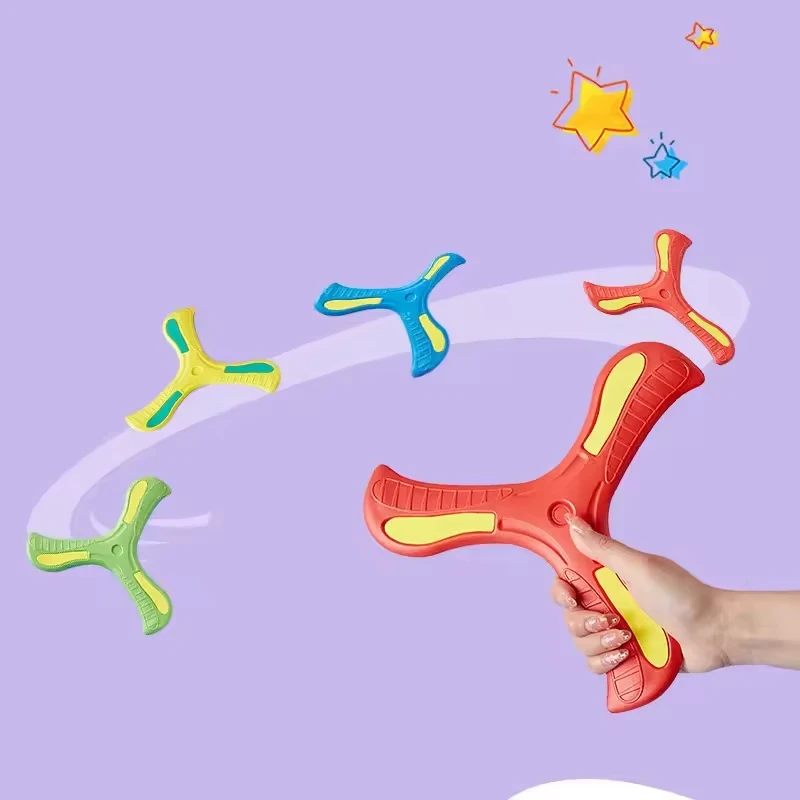 Soft EVA Three Leaf Boomerang Kids Outdoor Flying Disc Toy Safe Returning Boomerang Back Sports Game Child Interactive Toy Gifts