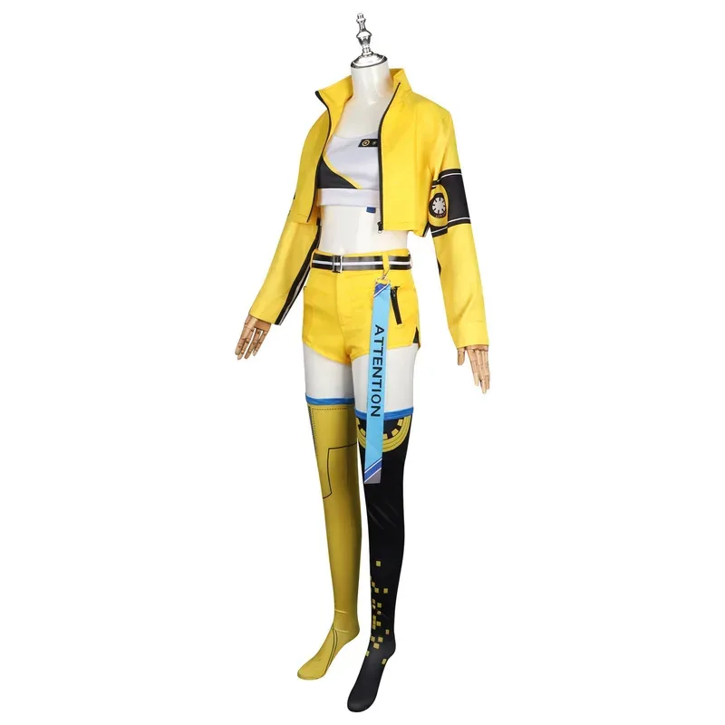 4 шт. Dive 17th Mikkuu Mikuo Anniversary Желтая униформа Косплей Костюм Proje Sek Хэллоуин Вечеринка Топ для девочек Короткий комикс ir;l5