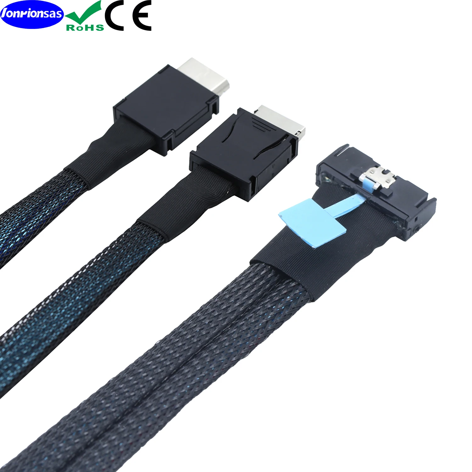 LONRIONSAS#PCIE Ultraport SAS MCIO SFF-8654 8I 5.0 74P to 2X Dual Oculink SAS SFF-8611 4I Server Data Transfer Cable