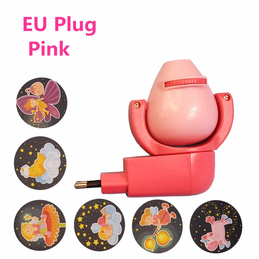 Veilleuses 3D rotatives avec budgétaire LED, prise UE, lampe pour enfants, décoration de chambre de bébé, éclairage, 6 images