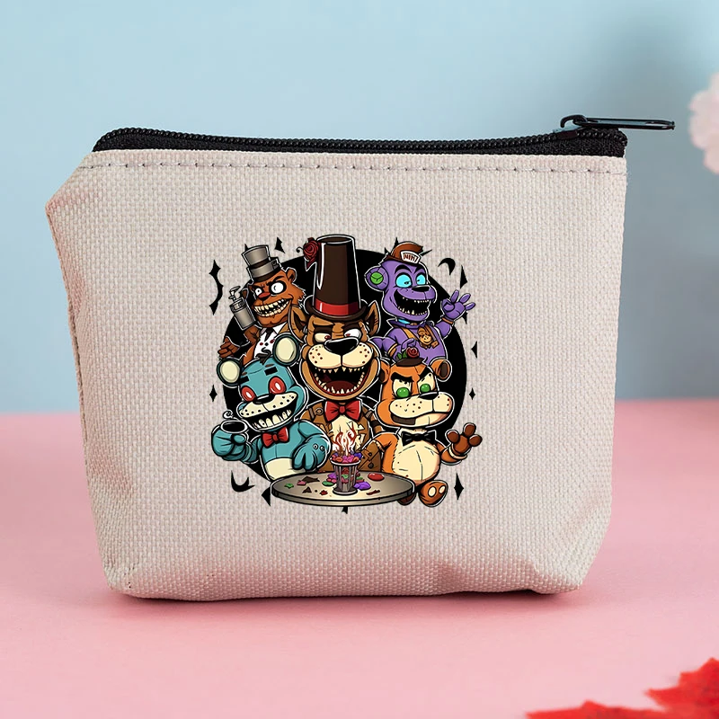 FNAF Coin Pouch Five Nights At Freddys Cartoon Pattern Printed Wallets Boys Girls Cute Portable Large Capacity Purses Party Gift