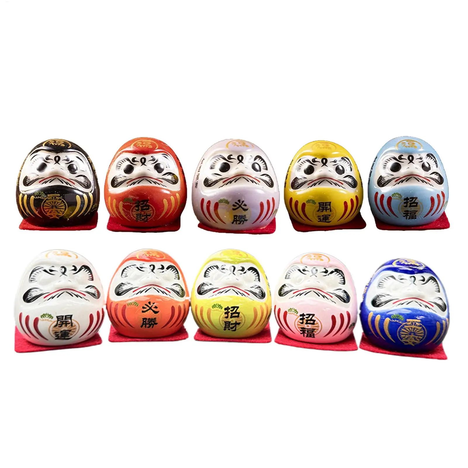 Japanese Ceramics Daruma Doll Mini Daruma Zen Statue Kit Daruma Figurine Good Luck Ornament Car interiors Home Tabletop Decors