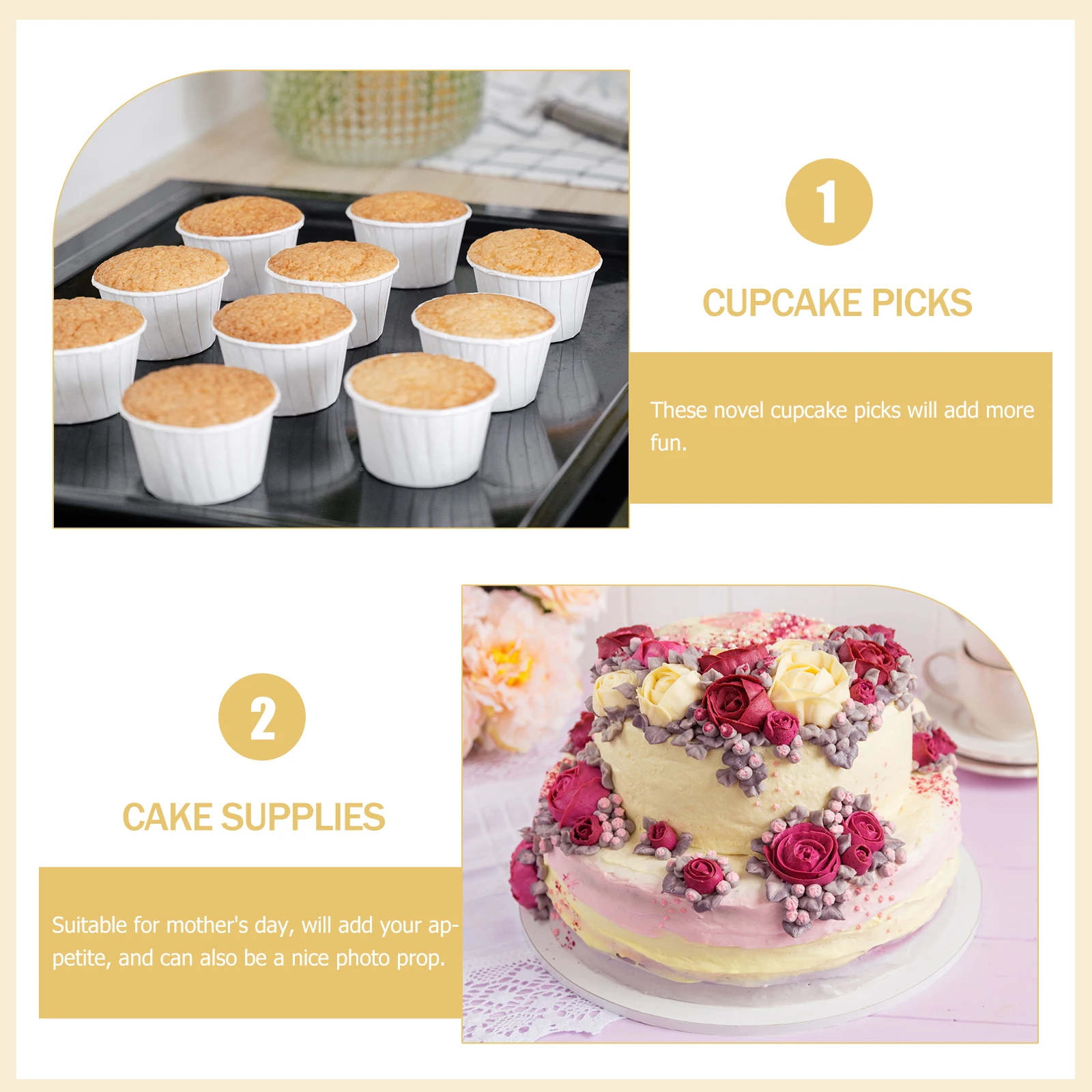 

Acrylic Cake Toppers Cupcake Picks Happy Mother's Day Decorations Party Supplies Baking Tools Photo Props Cake Decor