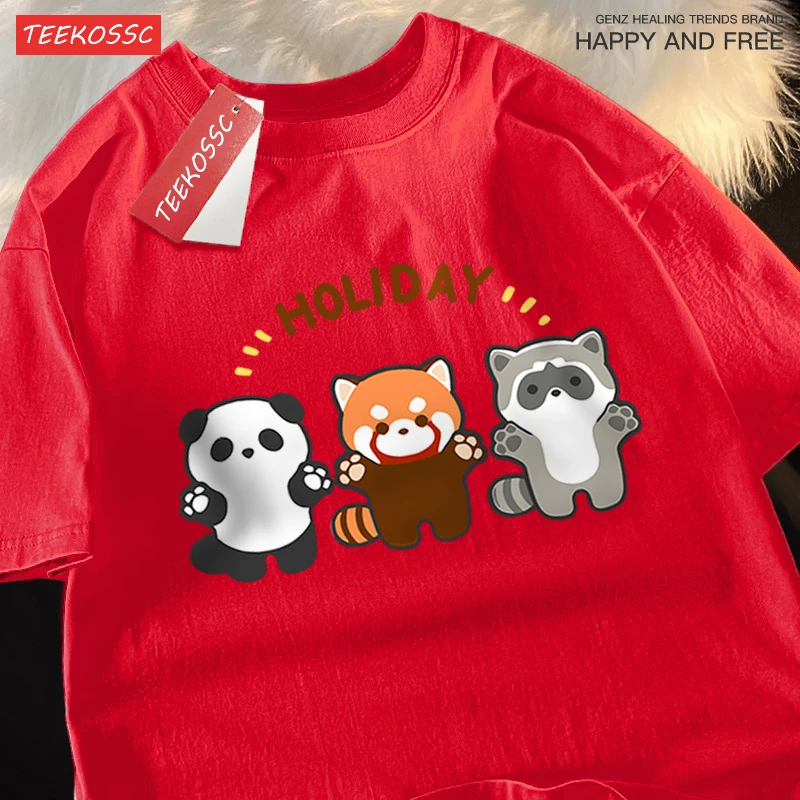 Sisters T Shirt Holiday Three Cute Animals Tshirt Summer Cotton Oversized Fashion Brand Tee Shirt Street Casual Sisters Tshirt