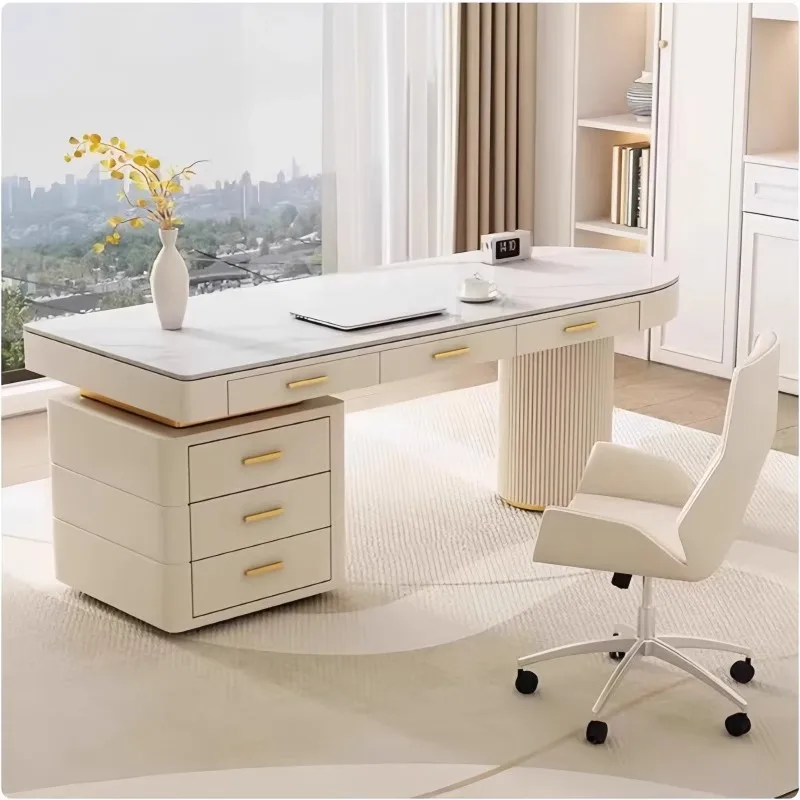 Cream Wind Slate Desk Bedroom Household Computer Desk Light Luxury Boss Desk Beauty Salon Medical Beauty