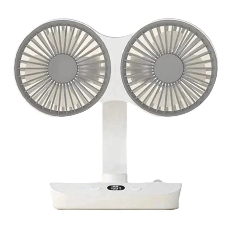 Desktop Double-Head Fan, Desktop Fan, Oscillating Fan, Low-Noise Double-Head Fan, High-Wind Power Electric Fan