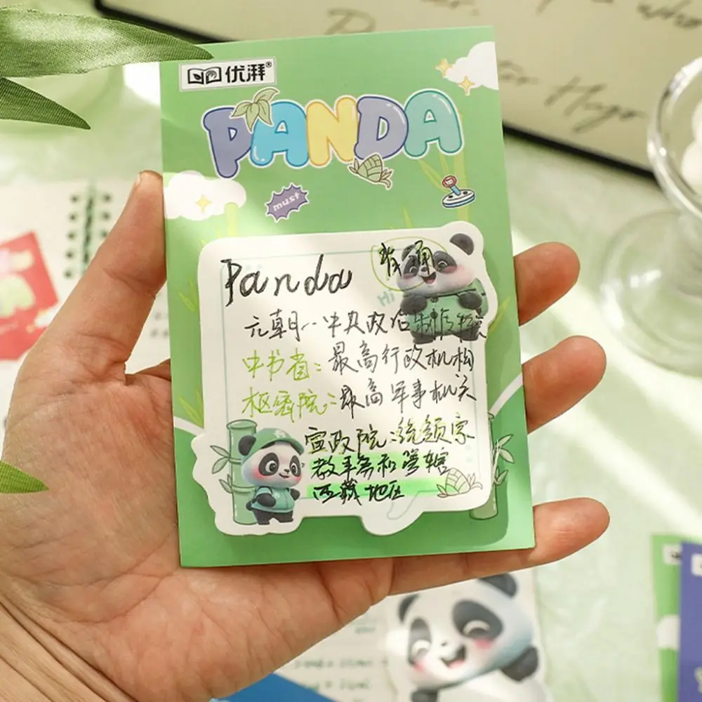 8Pcs 50 Sheets Panda Sticky Notes 4 Model Removable Self-Adhesive Memo Thickened Self-Adhesive Sticky Notes Office School