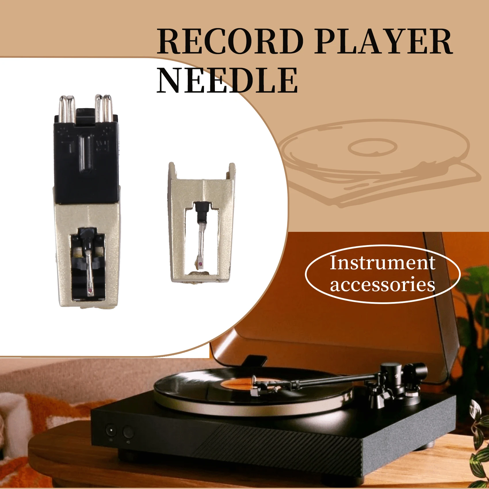 

Record Player Needle, Upgraded Record Player Cartridge with Diamond Stylus Replacement for Crosley,Victrola, ION, LP BH