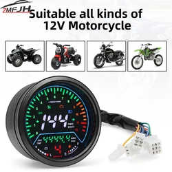 Universal Motorcycle Speedometer Digital Gauge Odometer With LED Display Tacho Meter Indicator Dashboard For 12V Motorcycles