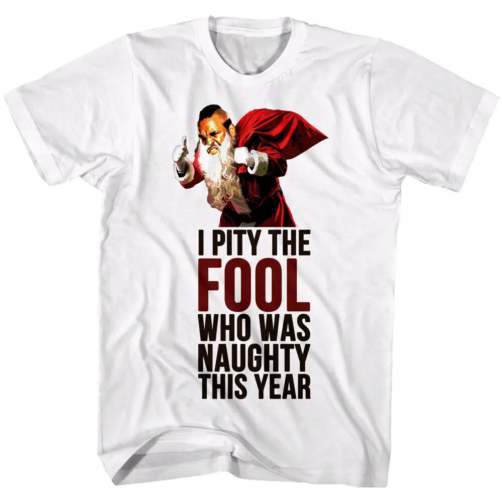 Mr T Naughty This Year Men's Shirt A Team Baracus Santa Christmas Top 80s TV