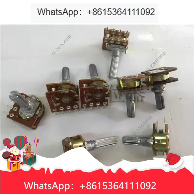 1pc for WL 148 Type Double Belt Equal Sound Potentiometer 8 Pins B50K B100K Plum Handle Compatible For Model，practical use
