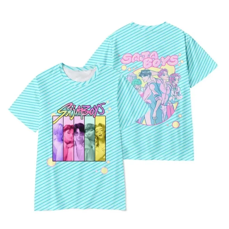 2026 فيلم KPop شيطان الصيادين تي شيرت ثلاثية الأبعاد طباعة طفل أنيمي تي شيرت الرجال النساء قصيرة الأكمام تي شيرت Harajuku Y2k لطيف للجنسين الملابس