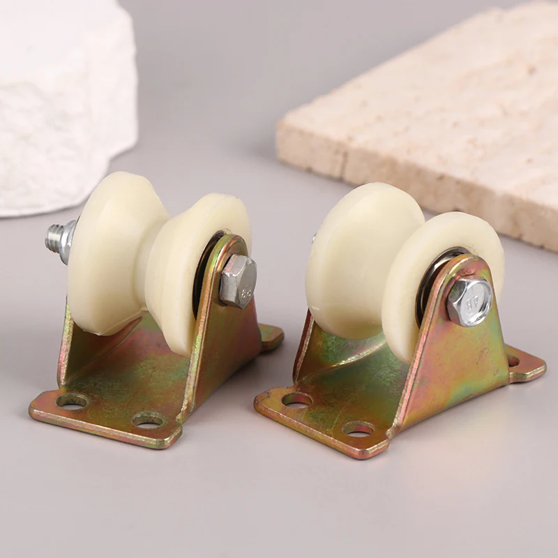 Hot 1Pc Nylon Grooved Roller Track Pulley V / U Nylon With Stand 30mm 50mm Door Grooved Heavy Duty Rollers Sliding Heel. view 5