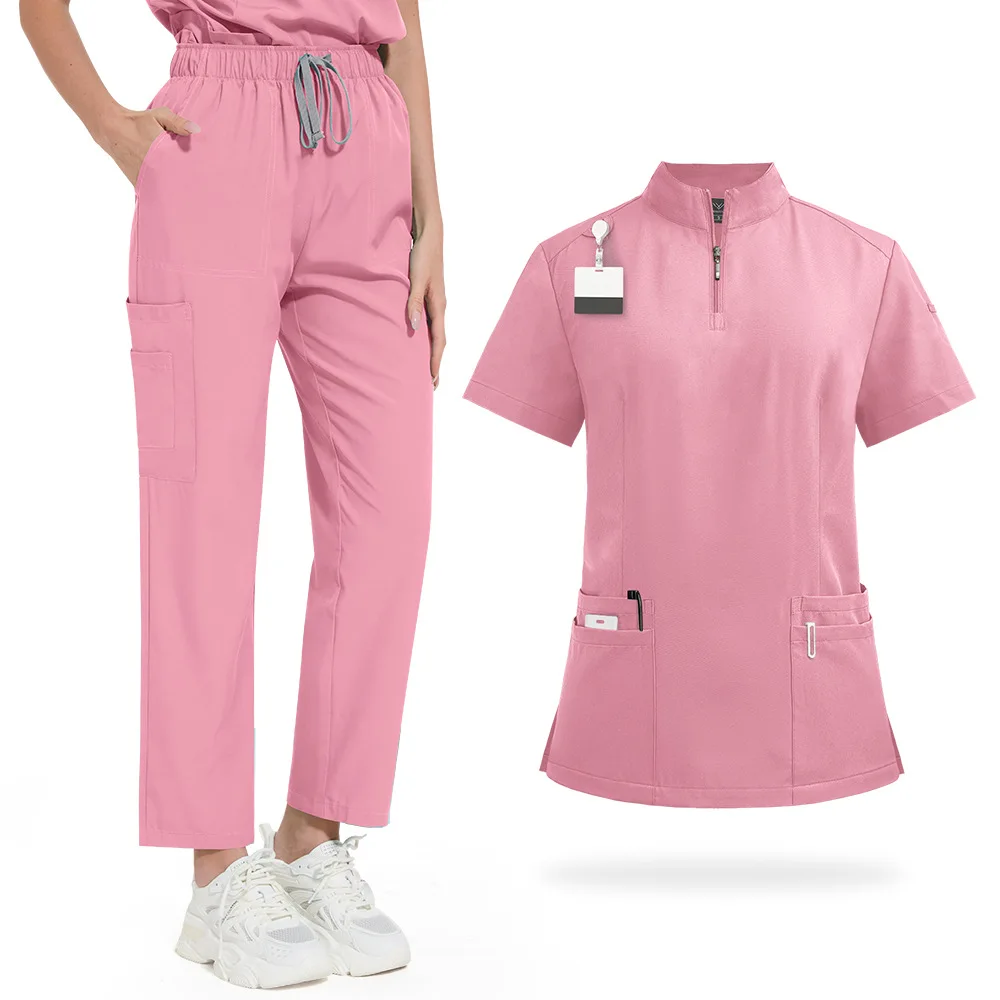 

Classic New Nurse Scrubs Set Men Nurse Accessories Medical Uniform Surgical Dental Clinical Top Pants Lab Workwear Clothes