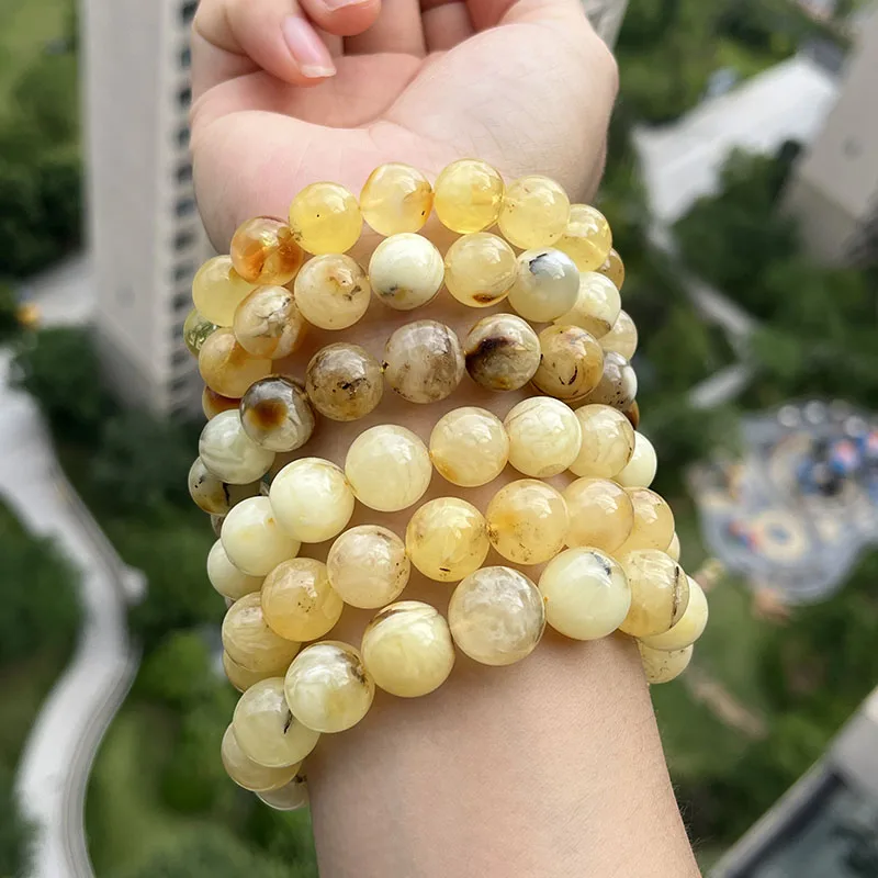 10mm 17mm Genuine Amber Bracelet Round Beads Special Gift Original Baltic Plant Precious Stone Diy New Natural Jewelry Wholesale