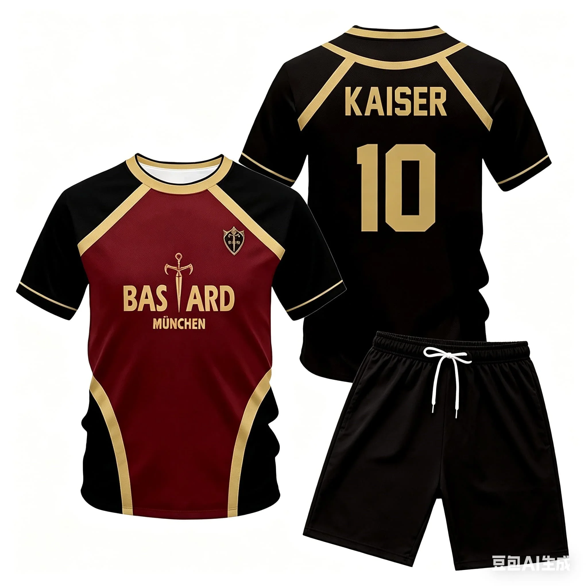 Anime Kaiser Jersey Set Japanese Anime Cosplay Football T-shirt Set Men Fashionable Casual Short Sleeve Tops