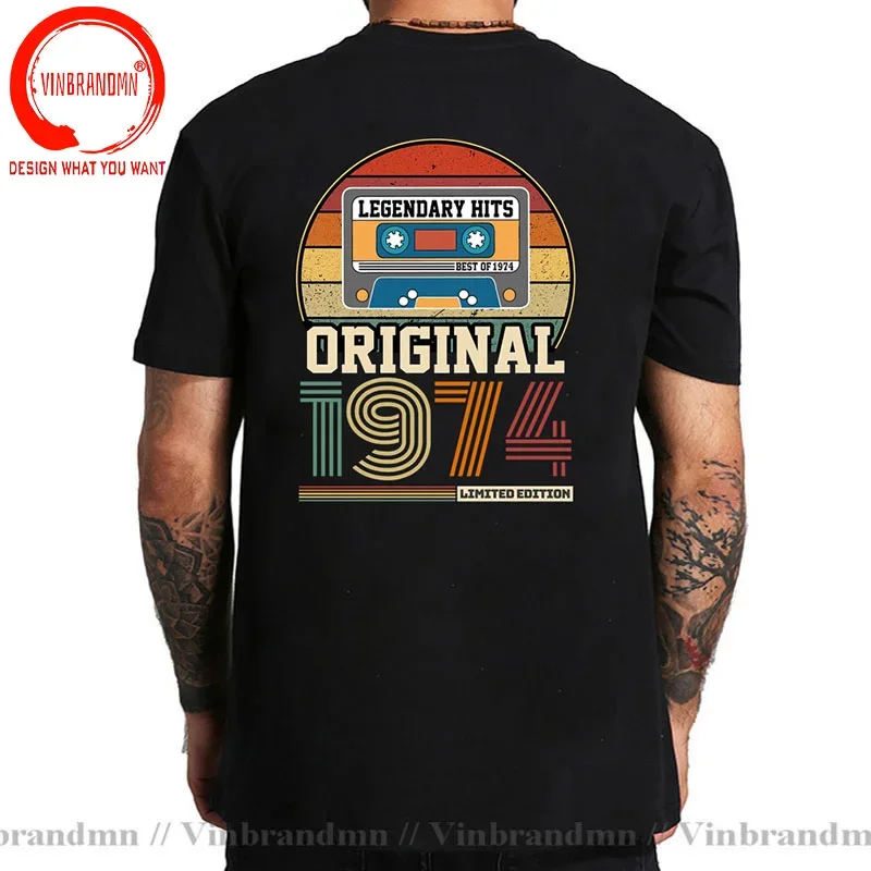 Funny T-Shirt Born in 1974 T Shirt Men Camisa Vintage Legendary Hits Best Of 1974 Limited Edition T Shirt Man Tee Shirt Camiseta