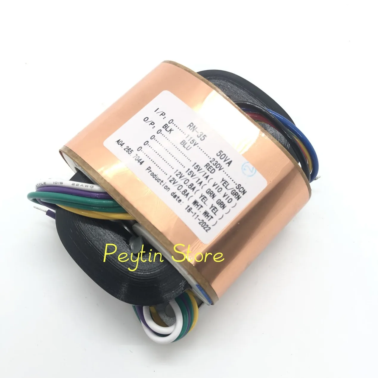 1Pc 50VA 50W Input 0-115V-230V-SCN Output Double 15V + Double 12V R-type Copper-shielded Power Transformer Front Decoding Board