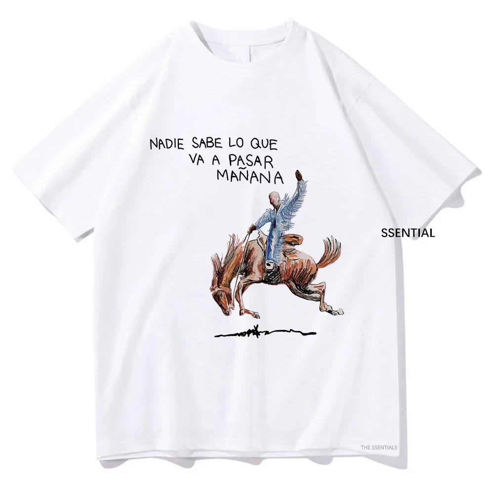 Bad Bunny Nadie Sabe Tshirt Retro Un Preview 2023 Womens Aesthetic Tshirt Neutral High Quality Tshirt Fun Shirt