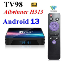 TV98 TV Box Android 13 TV98 H313 TV Box Allwinner H313 Quad Core 2GB 16GB 4G 5G Dual WIFI HD 4K Smart Media Player TV Box