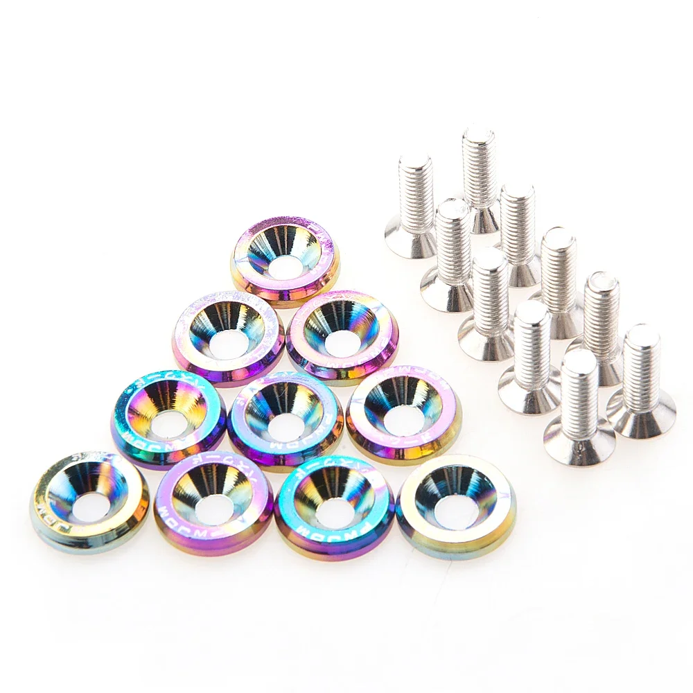 

M6 JDM Style Fender Washers (10pcs/Pack) Washers And Bolt Fender Washer License Plate Bolts For Honda Civic Integra RSX EK EG DC
