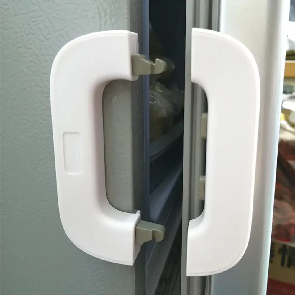 Self-Adhesive Fridge Lock Latch System Child Safety Fridge Lock Punch-Free Refrigerator Limiter Anti Opening Refrigerator Lock