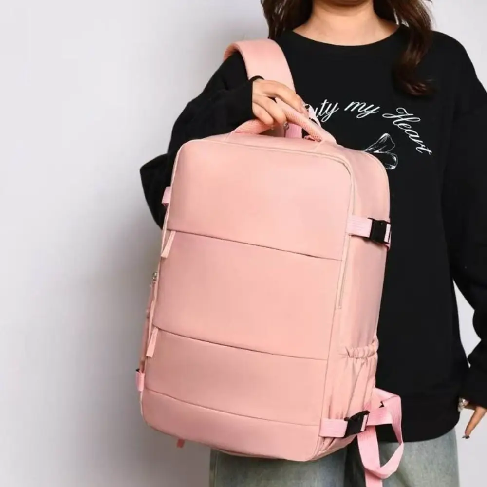 

Lightweight Women's Backpack Casual Large Capacity Student Schoolbag Waterproof Solid color Travel Laptop Rucksack Outdoor
