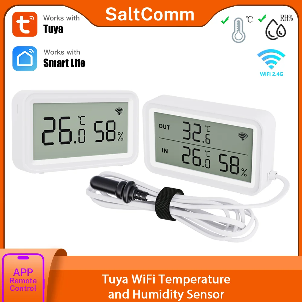 

Tuya WiFi Hygrometer Thermometer Temperature Humidity Sensor Detector Smart Life Remote Control Support Alexa Google Home