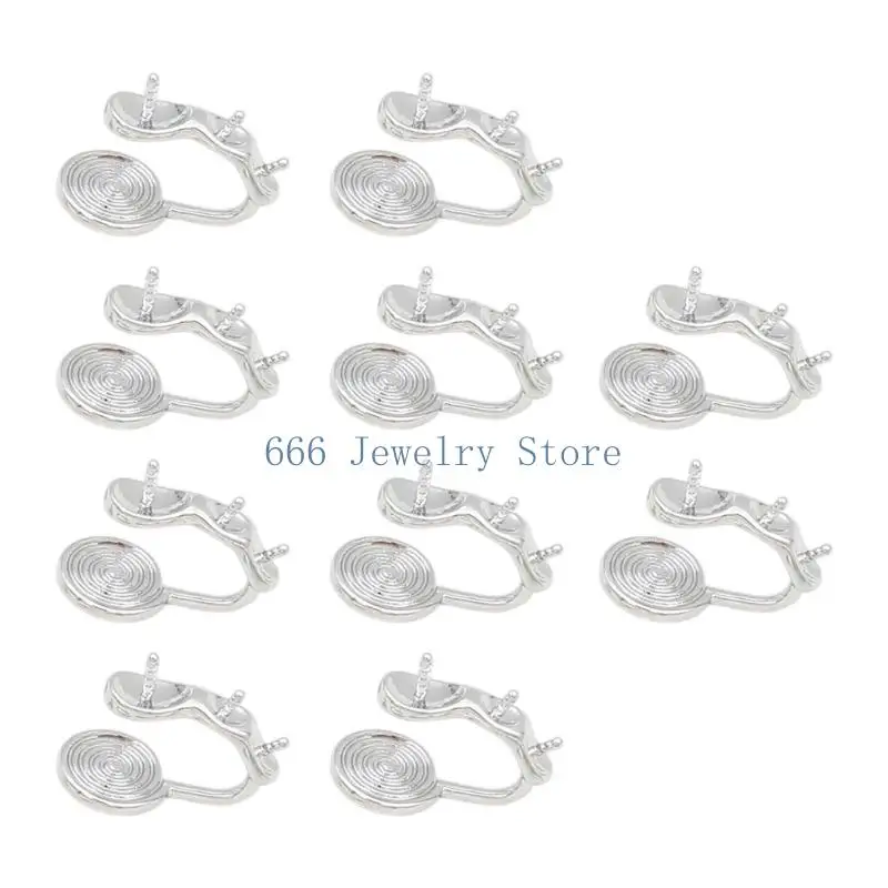 F2TD Elegant Pearls U Earrings Without Piercing Copper Materials Secure Hold