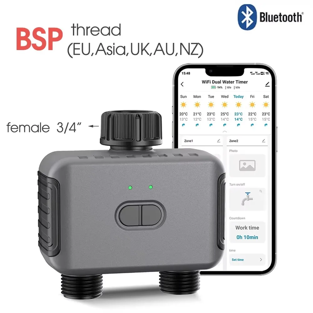 Tuya Smart Zigbee Dual-channel Irrigation Controller Watering Timer Sprinkler Drip Irrigation System Irrigation Watering System image 3