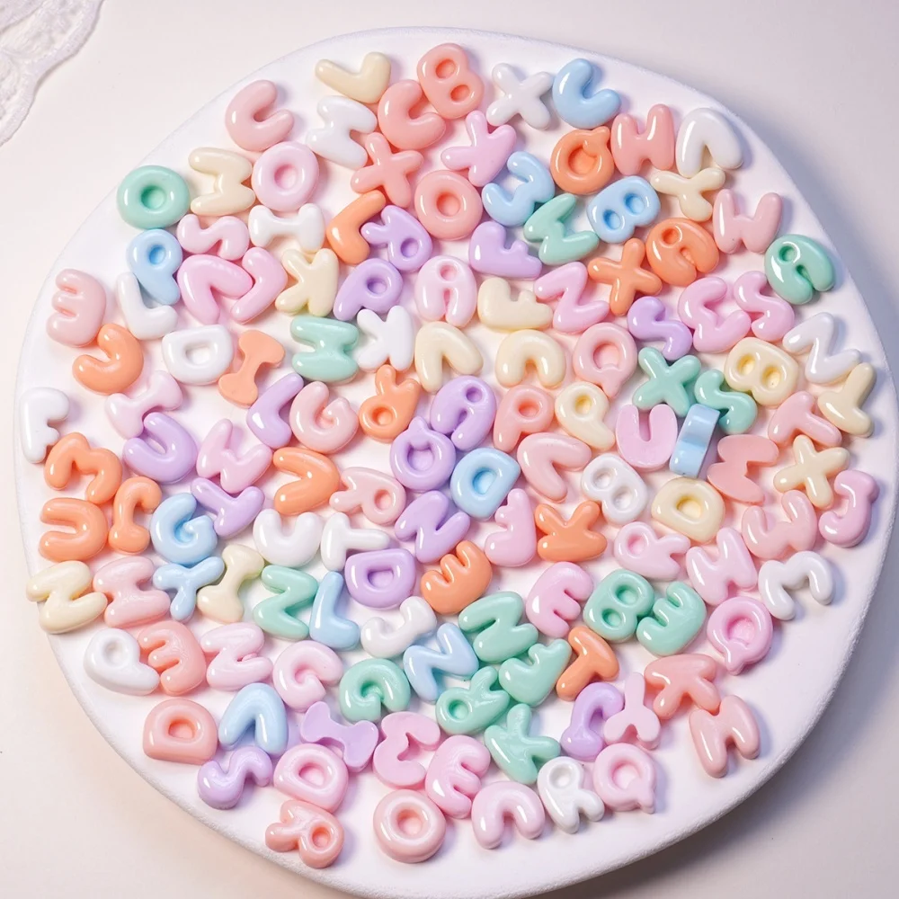 10/30/50pcs Sweet Candy Color 26 English Letters Mini Small Resin Letter Patch DIY Cream Glue Hair Clip Phone Case Accessories
