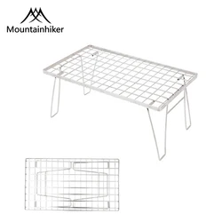 MOUNTAINHIKER Outdoor Stainless Steel Mesh Table Foldable Ultra-Light Portable Camping Folding Tables 60cm Table Board 캠핑테이블초경량