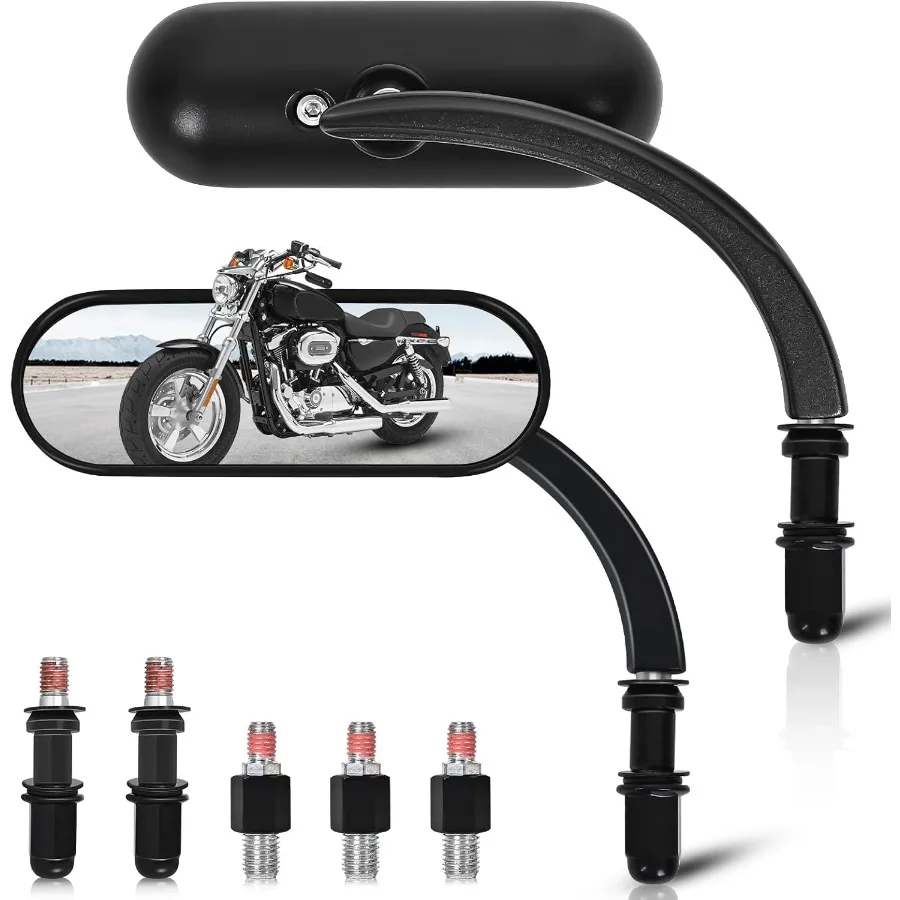 

Мини-зеркала заднего вида овальной формы для руля, совместимые с Harley Sportster XL 883 1200 Road King VRod Street
