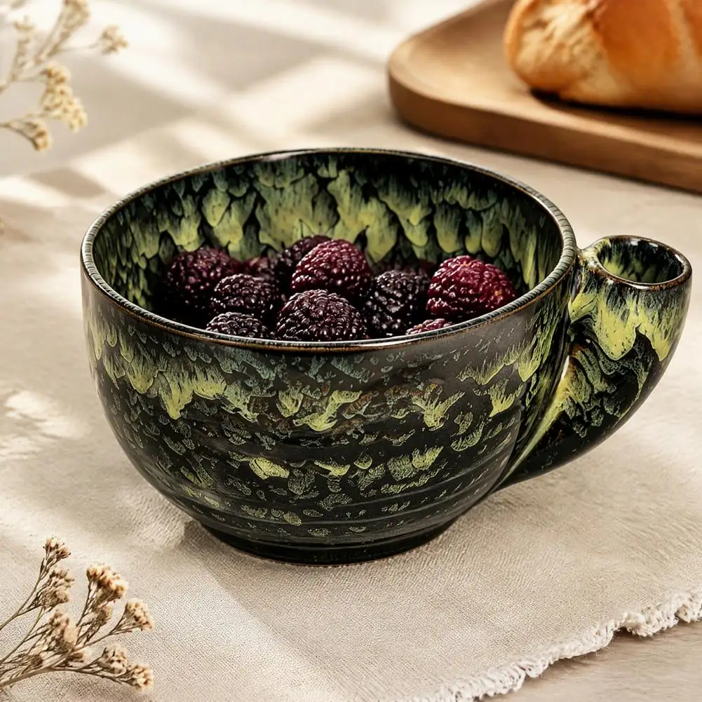 Ceramic Fruit Washing Bowl Berry Basin Ceramic Berry Swirl Bowl with Drain Holes Auto Swirl Fruit Washing Bowl for Strawberries