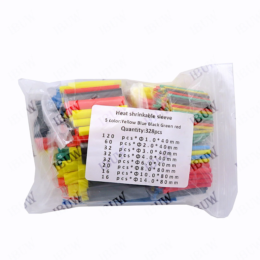 328PCS 164-560pcs Heat Shrink Tube Tubing Insulation Shrinkable Tube Assortment Electronic Polyolefin Wire Cable Sleeve Kit