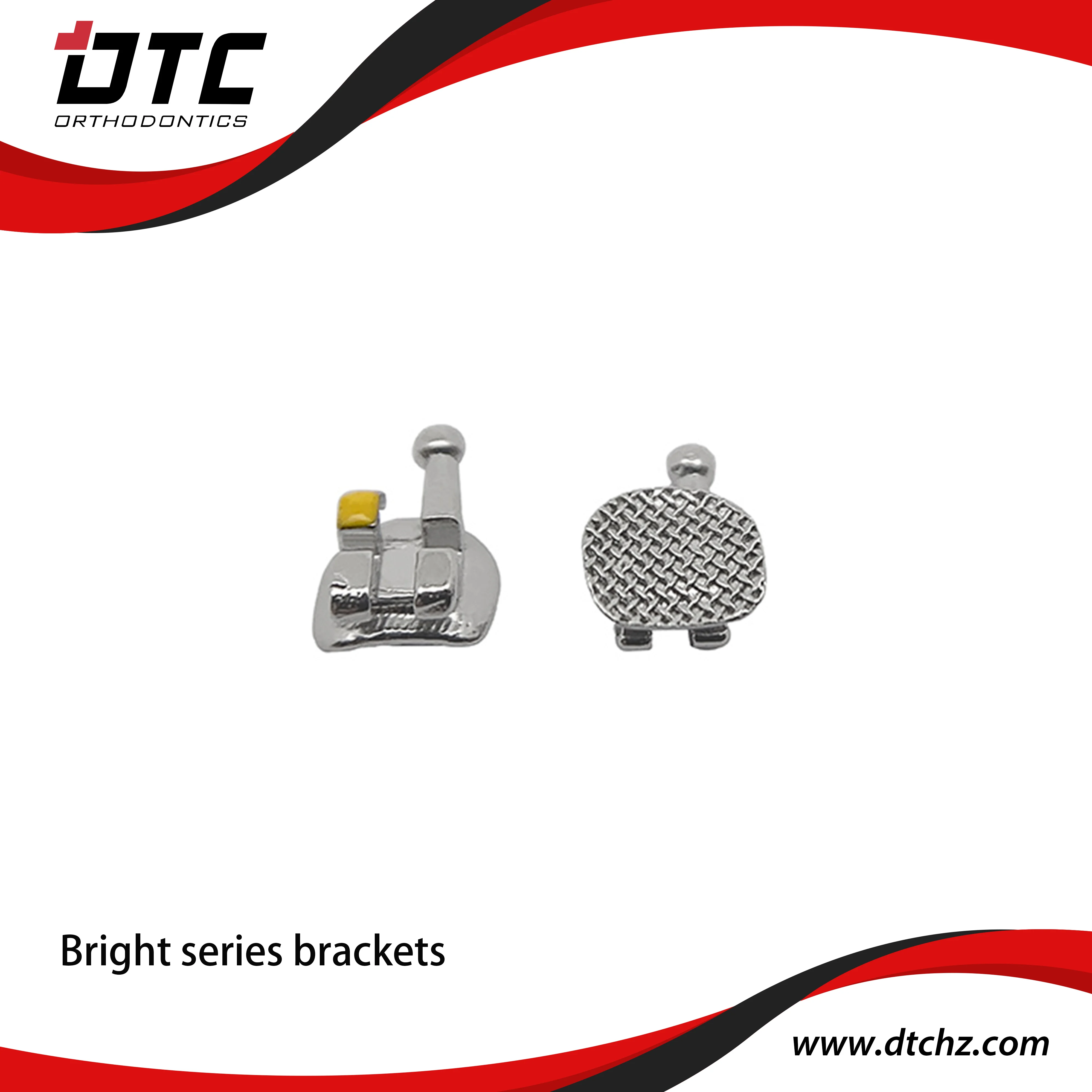 Bright Metal Self-Ligating Orthodontic Brackets With Buccal Tube Dental Braces MBT Roth 0.022