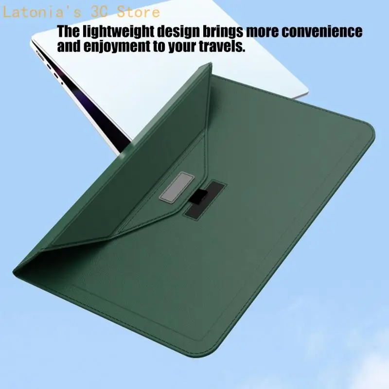 Elegant Retro PU Leather Laptop Sleeve for 13 14 15 16inch Computers Cooling Stand Functionality X3UB