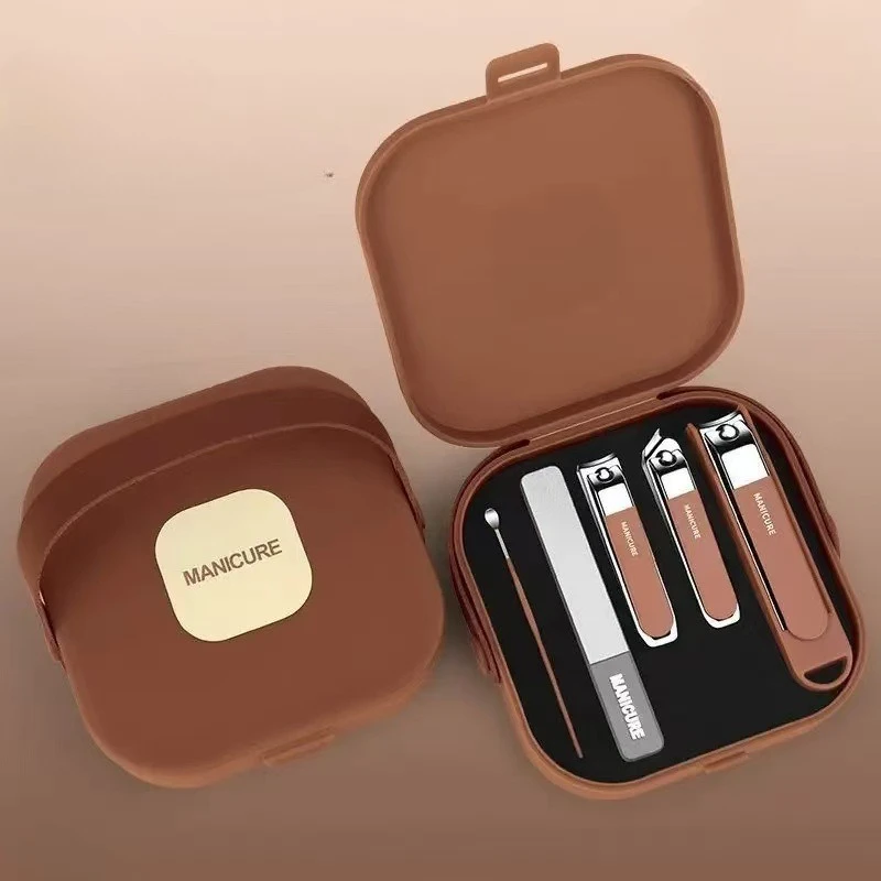 Anti-Flying Nail Clipper Set with Carrying Case Portable Manicure Kit for Women Stainless Steel Nail Cutter with Ear Pick