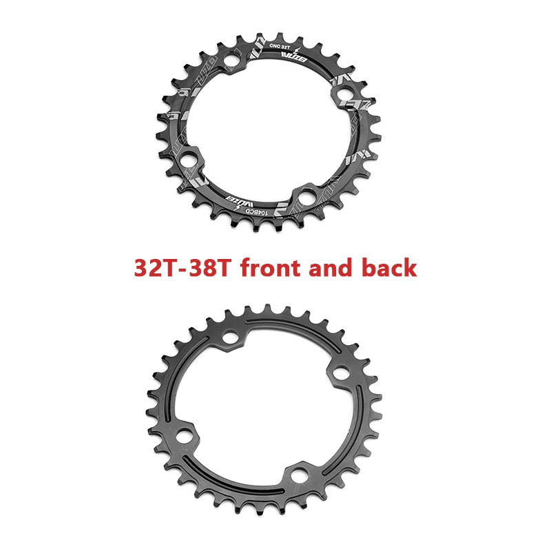 WUZEI 104 BCD Bicycle Chainring 30/32/34/36/38/40/44/42/46/48/50/52T Narrow Wide Chain Wheel Single Tooth Plate for MTB Bikes