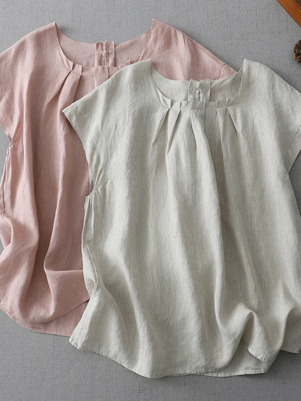 

Korean Japanese Cotton Linen Embroidered Sleeveless Vest Summer New Style Large Size Artistic Retro Top Women's Fashion