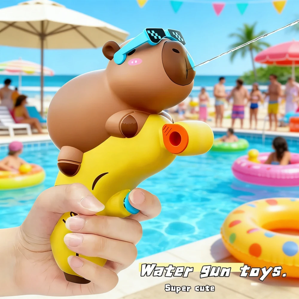 Cartoon Capybara Water Gun Beach Press Type Squirt Toy Summer Fun Party Props Decoration 2026 New Water Toys for Kids