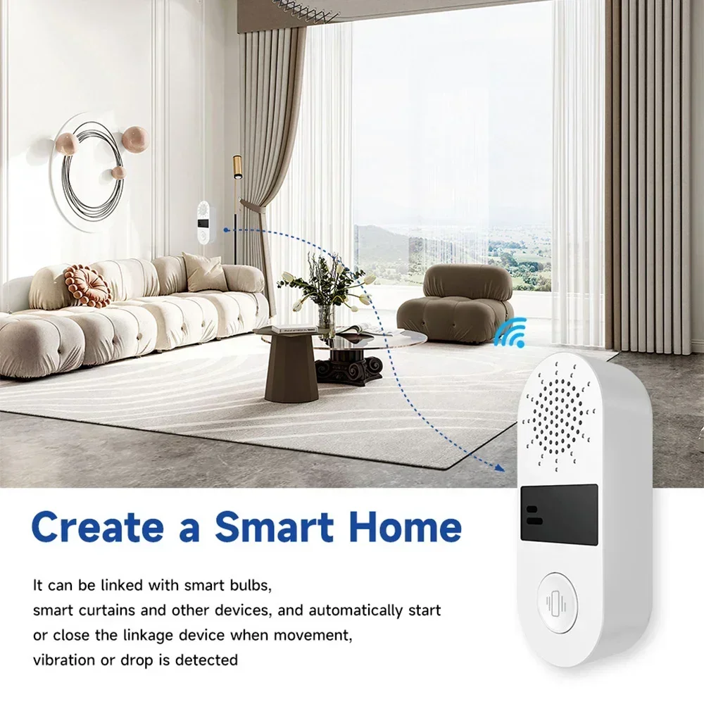 

Для Tuya Wi-Fi/для Zigbee 130 дБ звуковой и световой датчик вибрации Samrt Motion Shock Alarm приложение дистанционное управление домашняя безопасность