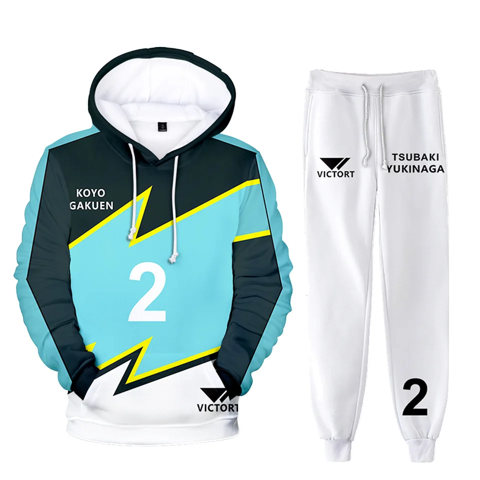 2022 Nieuwe 3D Print Futsal Jongens Cosplay Hip Hop Harajuku Lange Mouwen Hooded 2Pcs Vrouwen/Mannen Herfst trainingspak Truien Broek