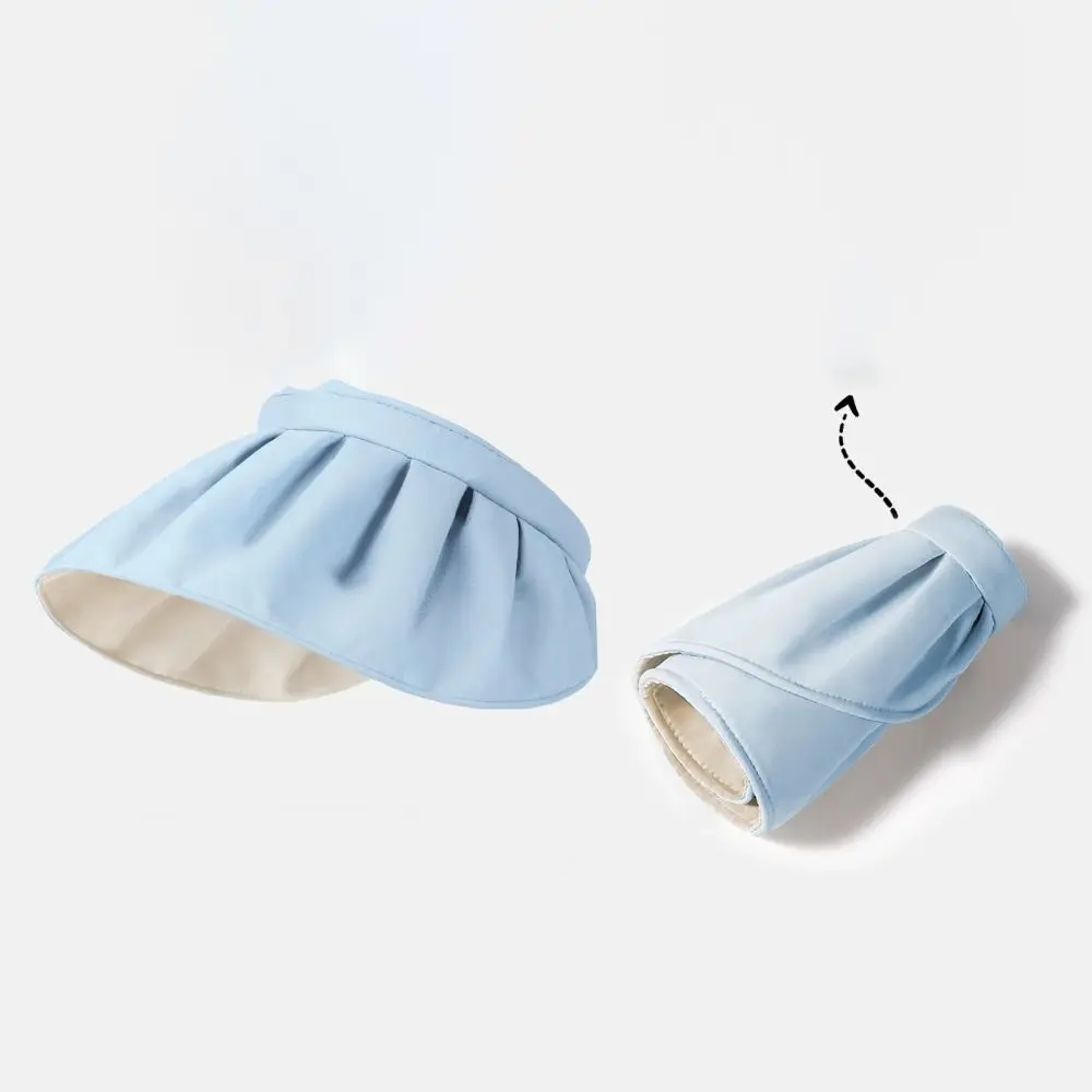 

Fashion Sweet Sun Protection Cap Topless Headband Female Shell Hat Wide Brim Sunshade Foldable Visor Cap Girls