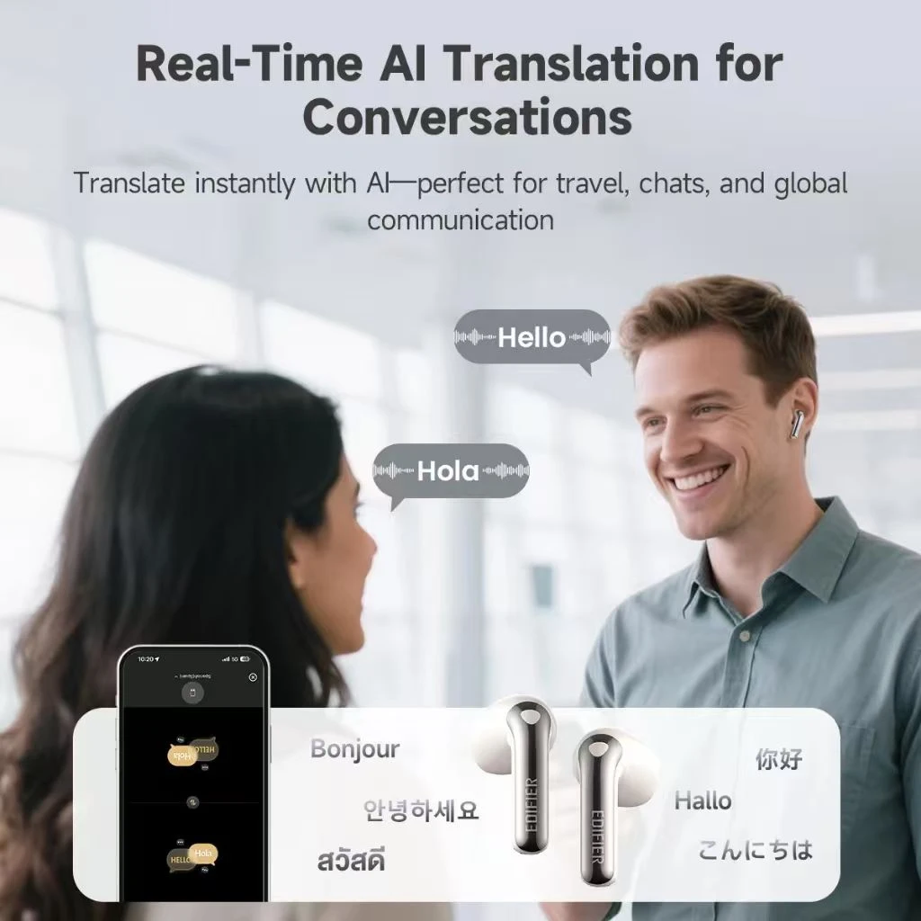 Edifier Evobuds True Wireless Earbuds Bluetooth Earphone with AI Voice Translation Noise Cancelling Bluetooth 6.1 Hi-Res IP54