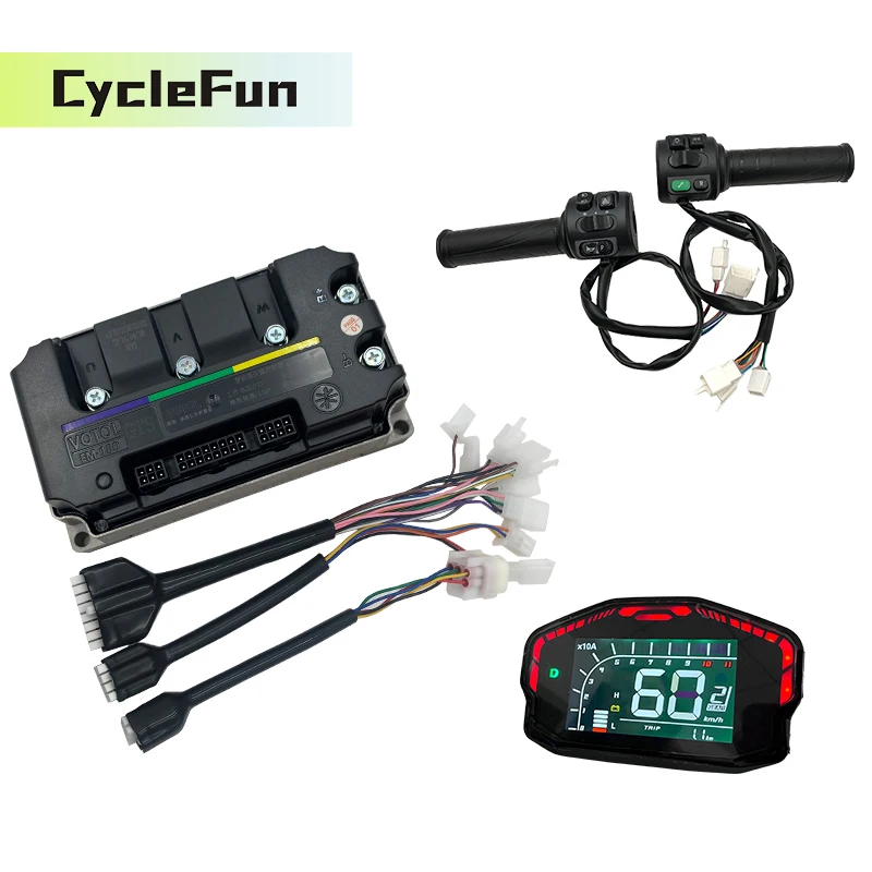Votol EM180 GTS DC Brushless Boost 250A Hall Controller with T08 Throttle & DKD Display for Electric Motorcycle