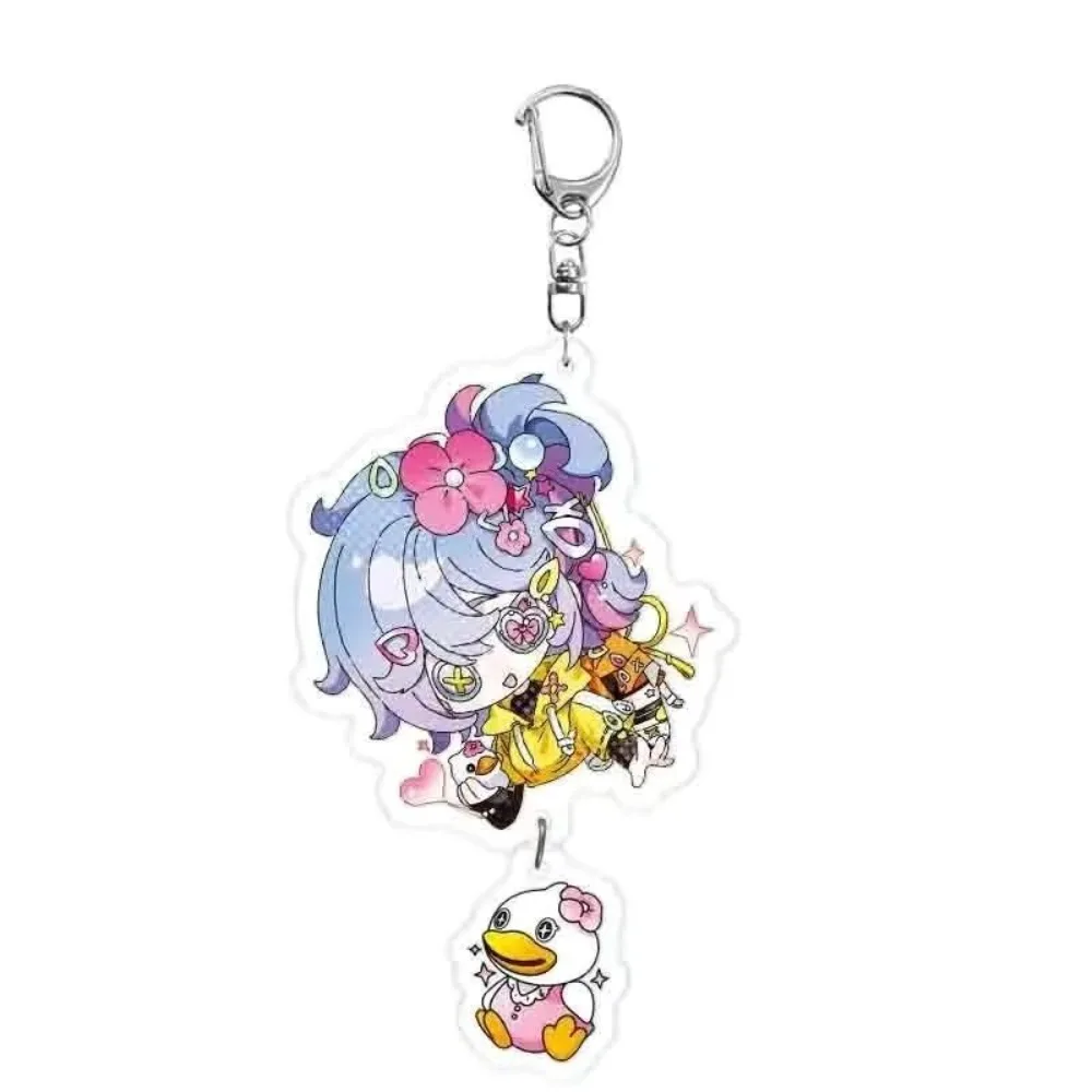 كارتون لطيف Q نسخة لعبة الهوية الخامس شخصية ايسوب كارل بيرسي سلسلة مفاتيح مصنوعة من الأكريليك على ظهره دلاية مجوهرات أصدقاء زوجين هدية