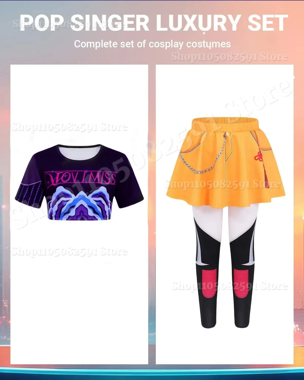 2026 Ragazze Demone Pop Cantante Cacciatori Costume Stage Outfit Costume da idolo, Costumi di Halloween per bambini Cantanti Leader Cosplay