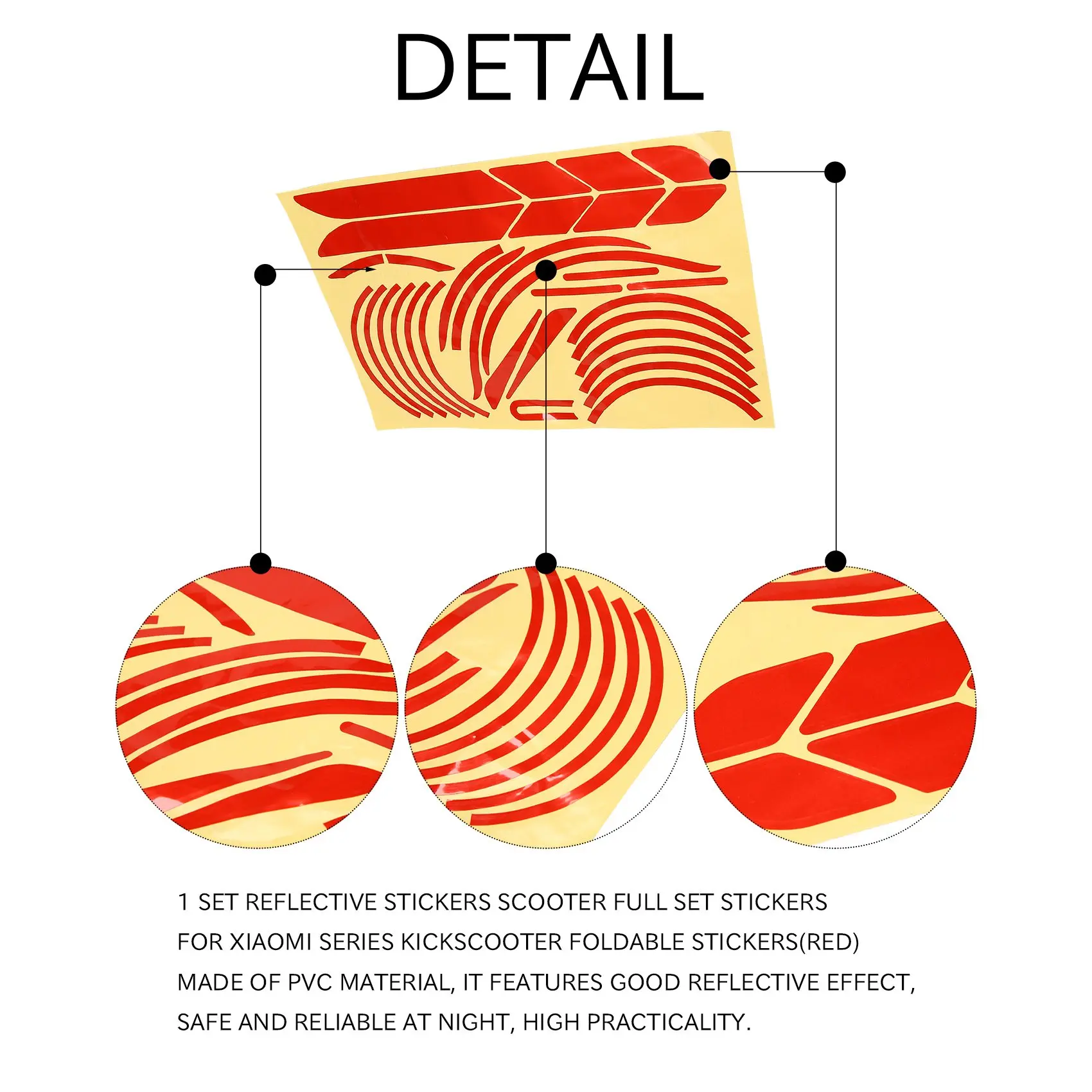 A99I-1 مجموعة ملصقات عاكسة للسكوتر مجموعة كاملة من الملصقات لسلسلة Xiaomi Kickscooter القابلة للطي #3