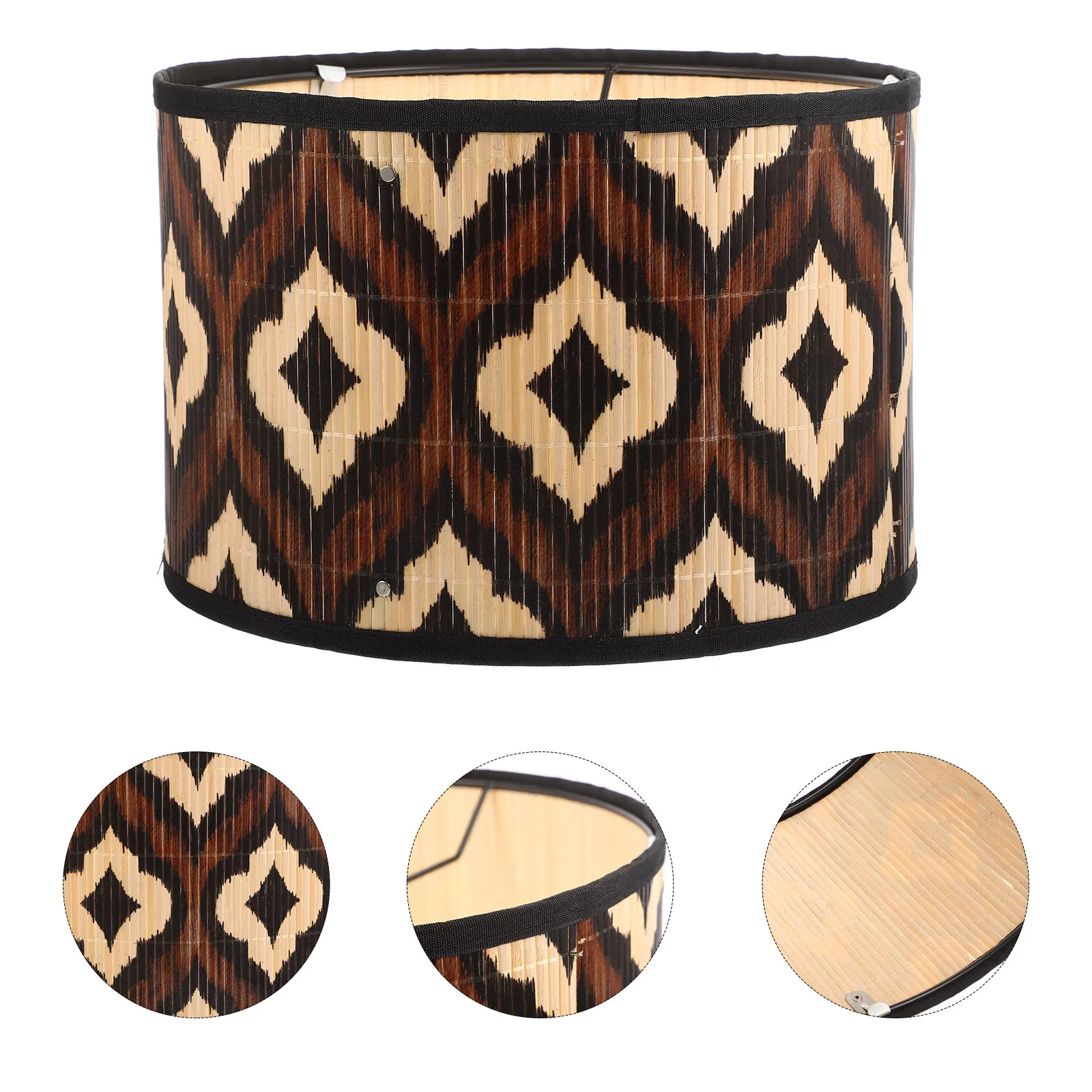 

Vintage Bamboo Lamp Shade Cover Wear-Resistant Rustic Pendant Light Cover for Ceiling Decor Bedroom Living Room Home